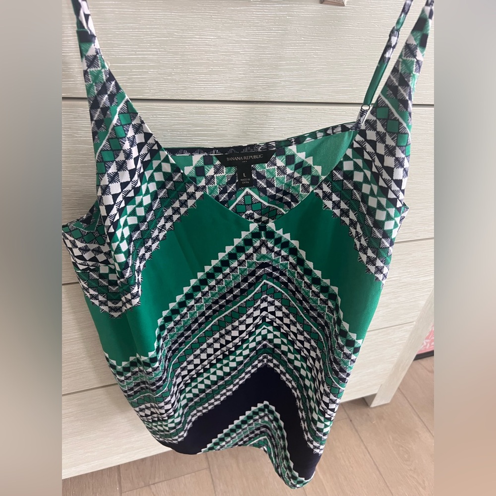 Banana Republic Green Geometric Print Camisole